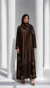 The Earthy Bloom – Embroidered Luxury Abaya