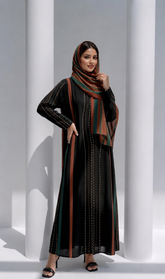 The Earthy Linear – Refined Statement Abaya