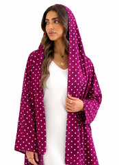 Berry Polka Dot Abaya