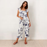 Classic Toile Ruffled Capri Pajama Set