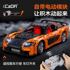Cada Double Eagle Kapa Building Blocks Remote Control Sports Car Mazda RX-7 Model 1:8 Racing Car Matching Toy Men's Gift