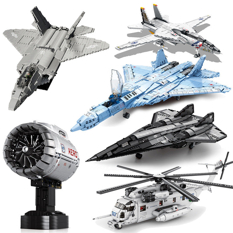 Zhenzhuang Aircraft Series 33019-33050 Fighter Children's Educational Assembly Small Particle Building Block Toy Gift