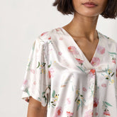 Blossoming Meadow Silky V-Neck Pajama Set