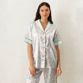 Lavender Dream Silky Short-Sleeve Pajama Set