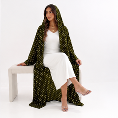 Olive Green Polka Dot Hooded Abaya