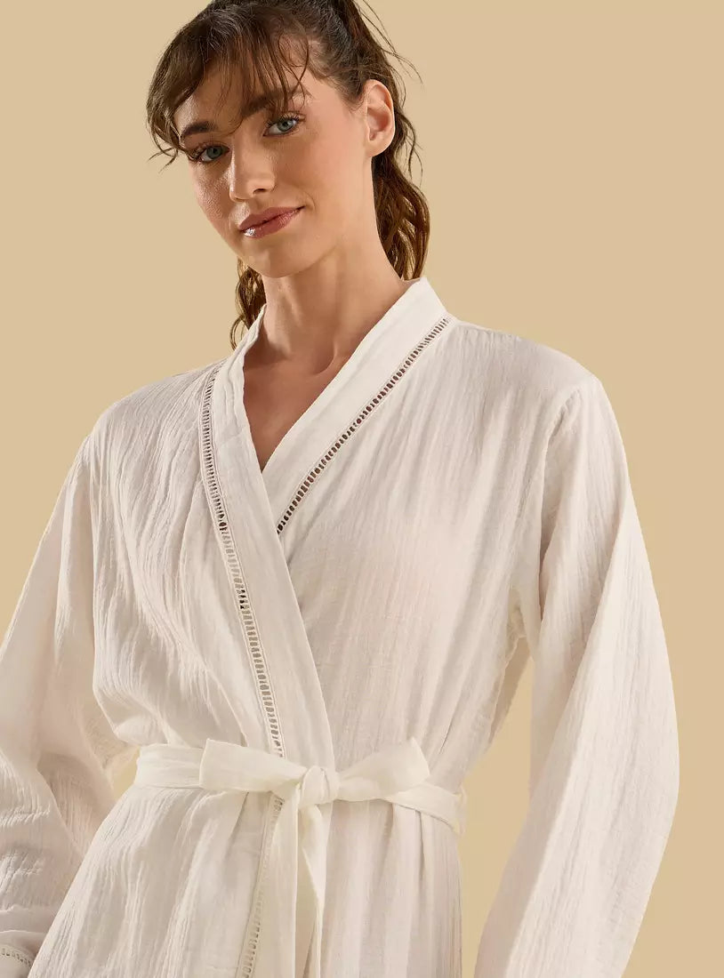 Lace Trim Night Robe