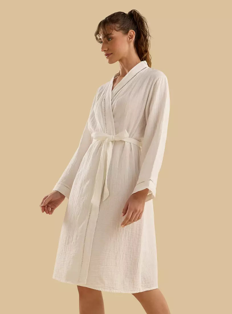 Lace Trim Night Robe