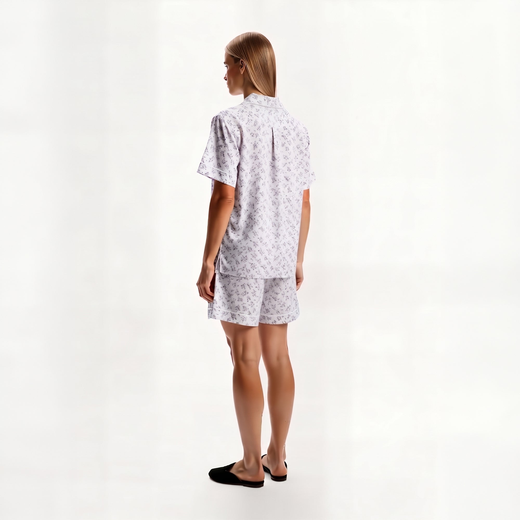 Twilight Blossom Short-Sleeve Pajama Set