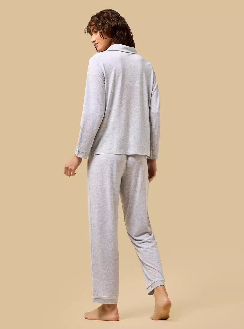 Floral Print Striped Cotton Pyjama Set