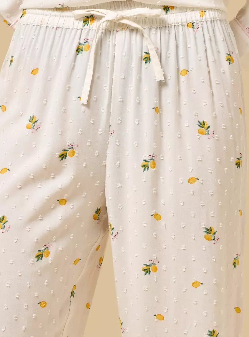 Fruit Print Dobby Pyjama Set