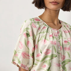 Blushing Tulip Button-Down Lounge Set