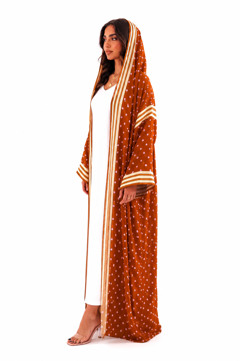 Rust Polka Dot Abaya