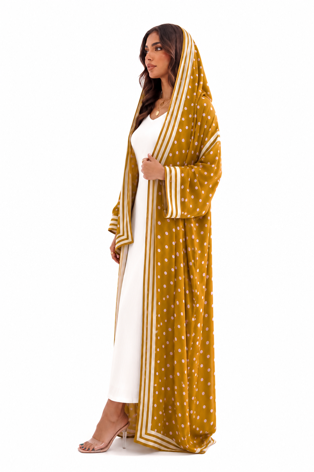 Olive Polka Dot Abaya