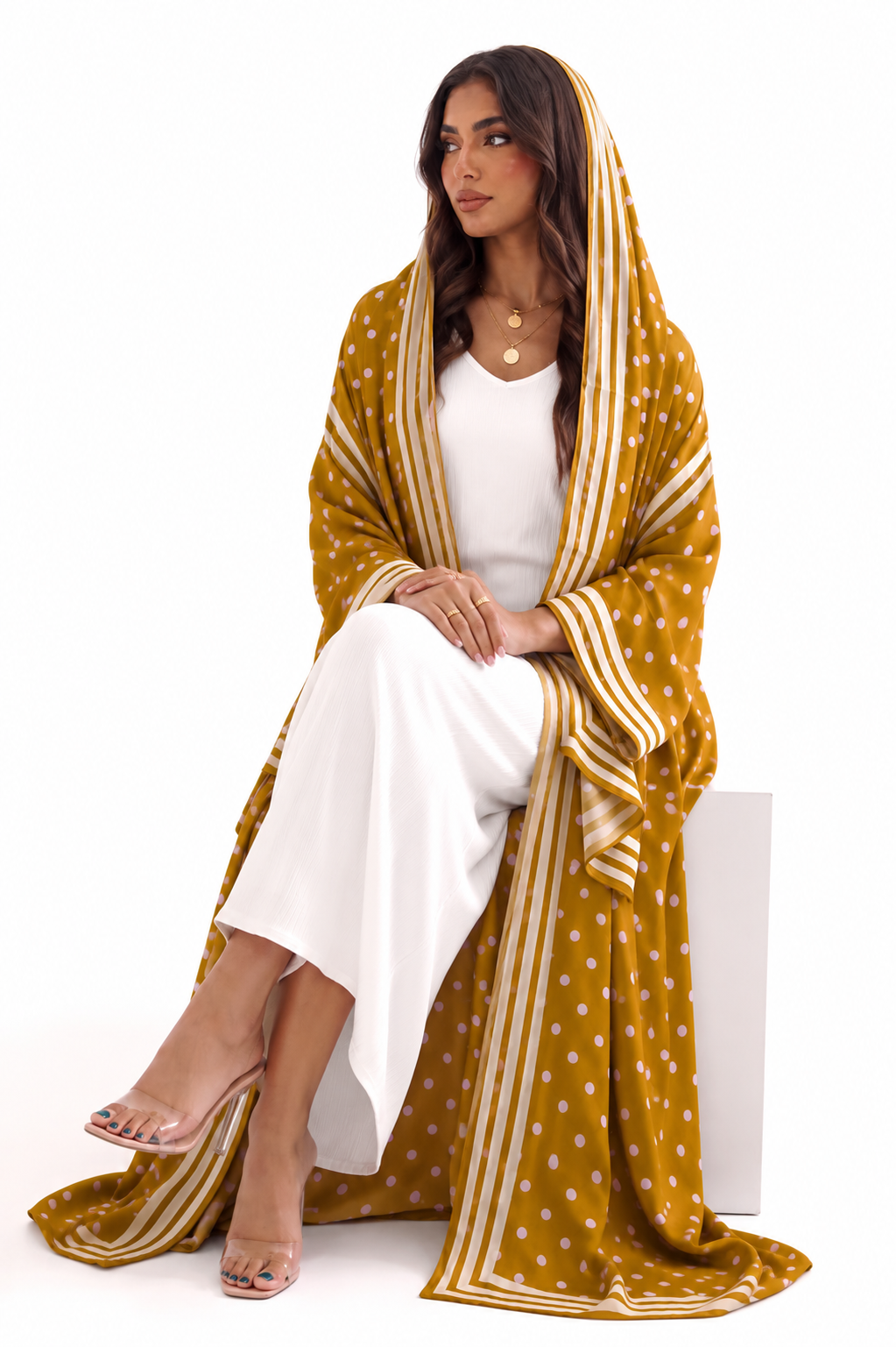 Olive Polka Dot Abaya