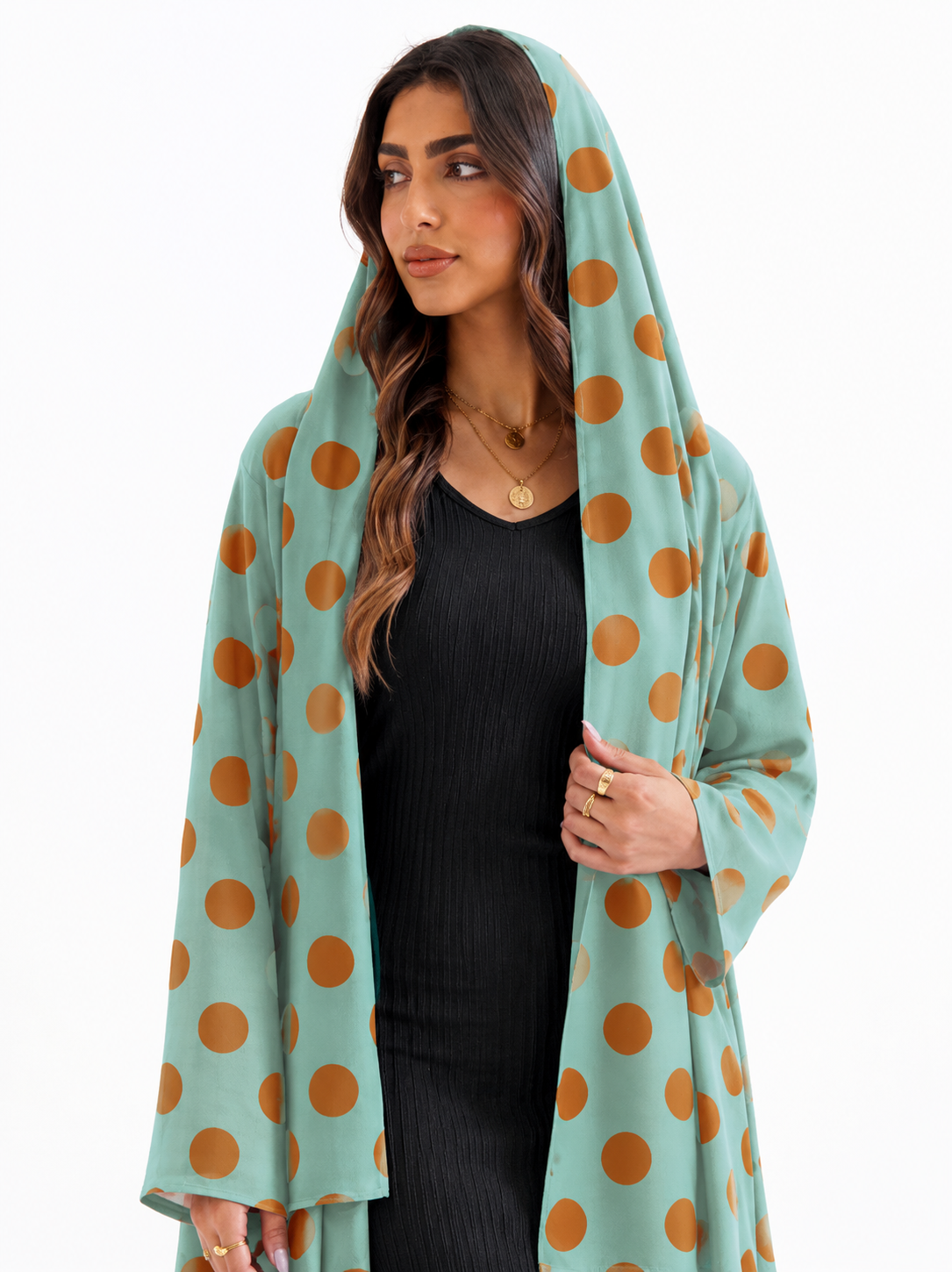 Mint Polka Dot Abaya