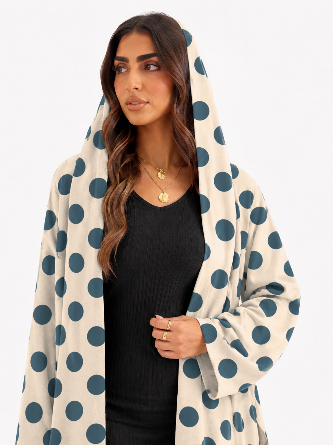 Beige Polka Dot Abaya