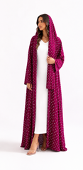 Berry Polka Dot Abaya