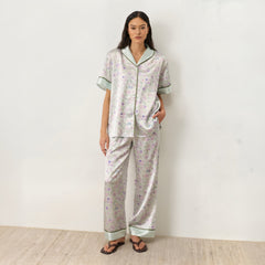 Lavender Dream Silky Short-Sleeve Pajama Set