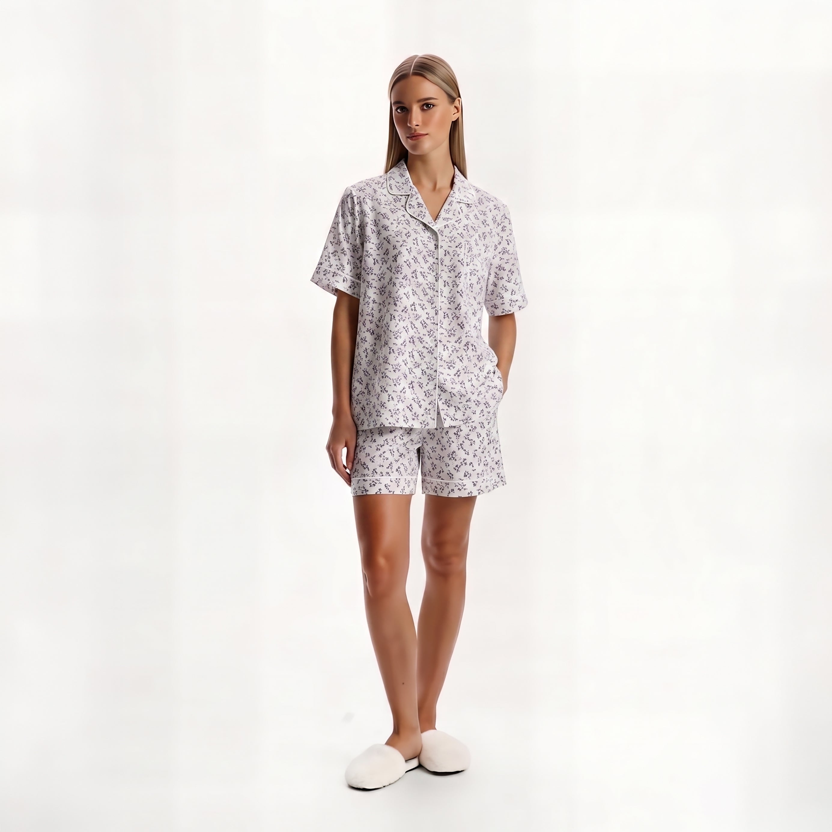 Twilight Blossom Short-Sleeve Pajama Set