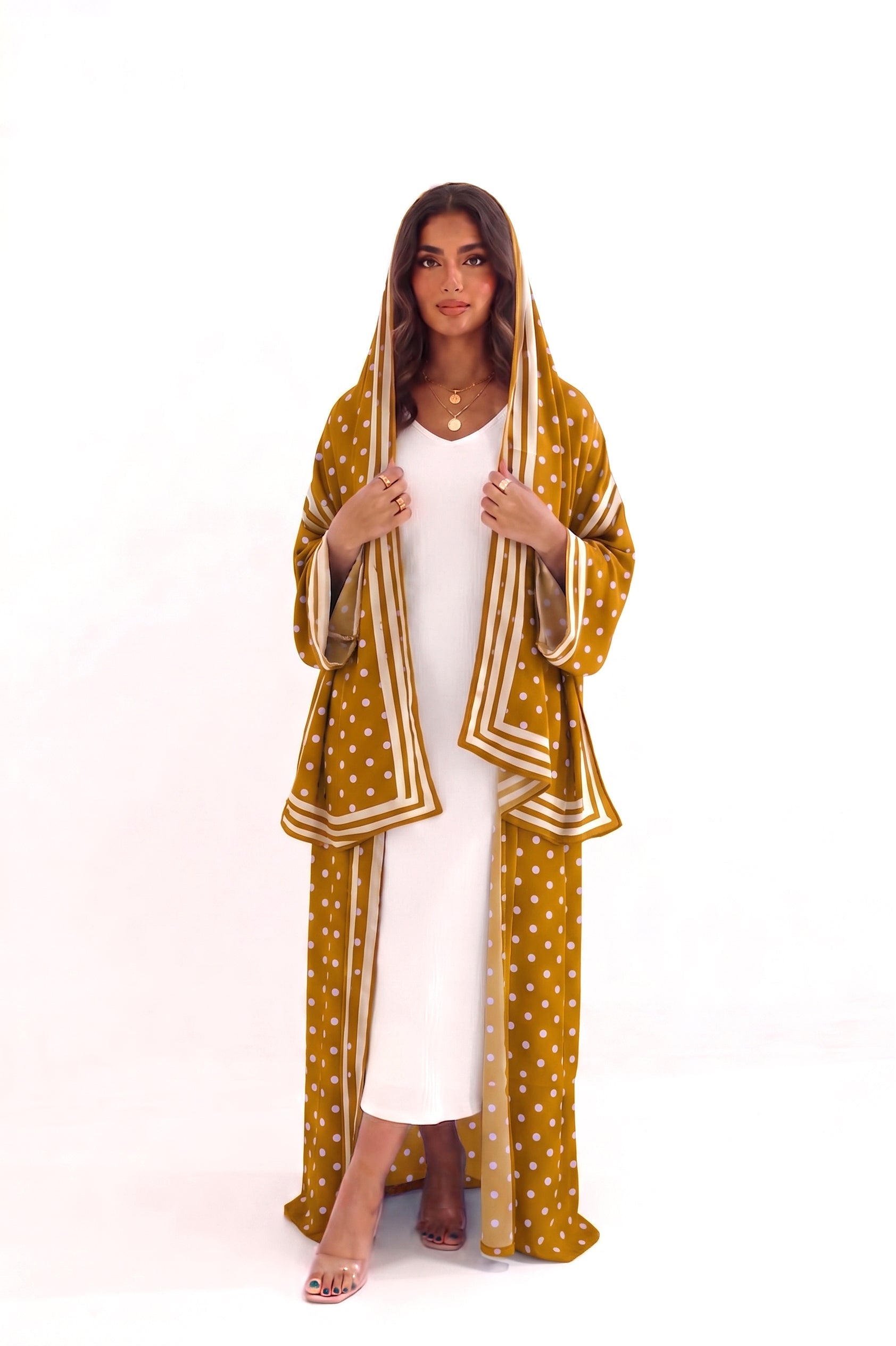 Olive Polka Dot Abaya
