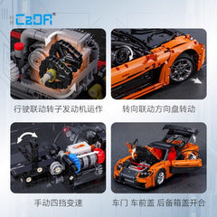 Cada Double Eagle Kapa Building Blocks Remote Control Sports Car Mazda RX-7 Model 1:8 Racing Car Matching Toy Men's Gift