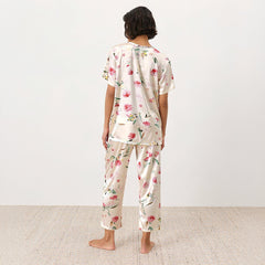 Blossoming Meadow Silky V-Neck Pajama Set
