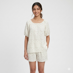 Whispering Mint Ditsy Floral Short Sleepingwear